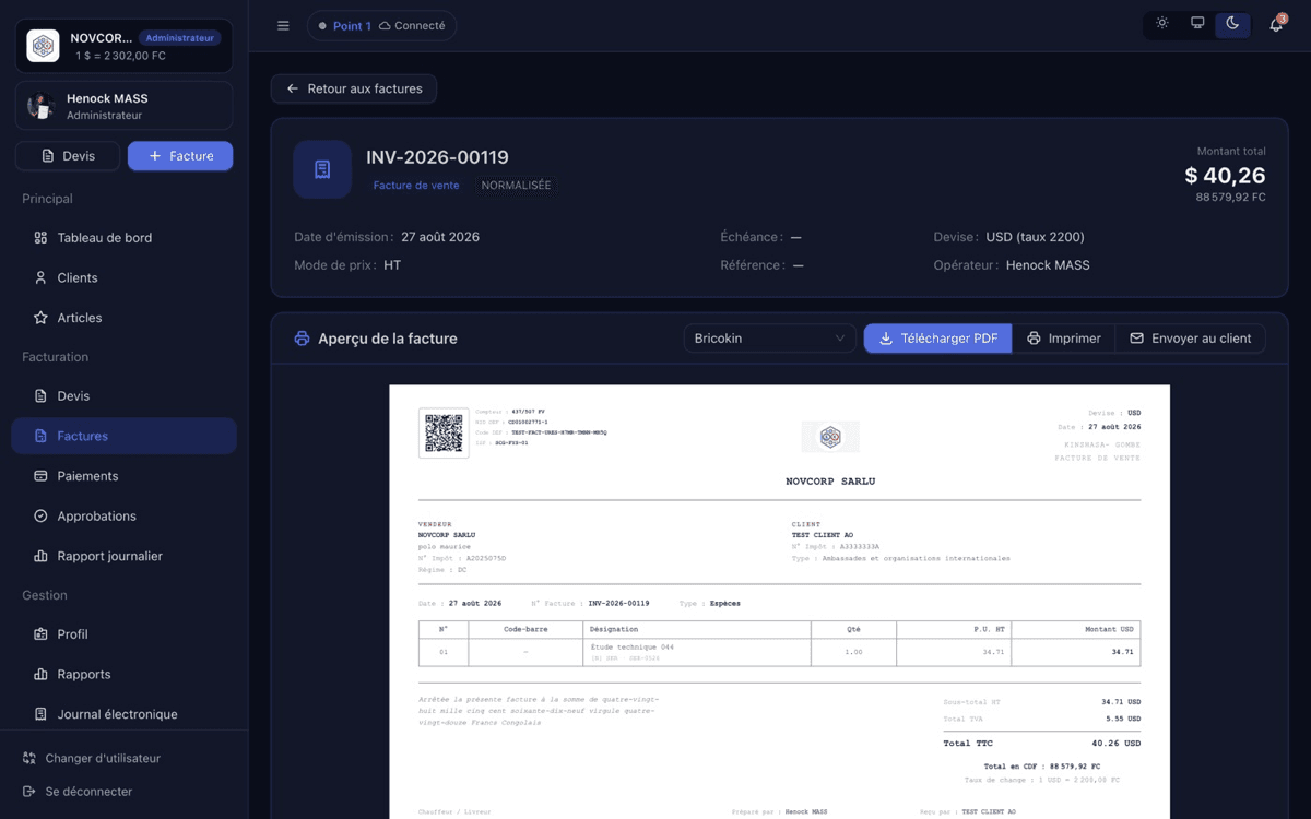 Facture certifiée DGI